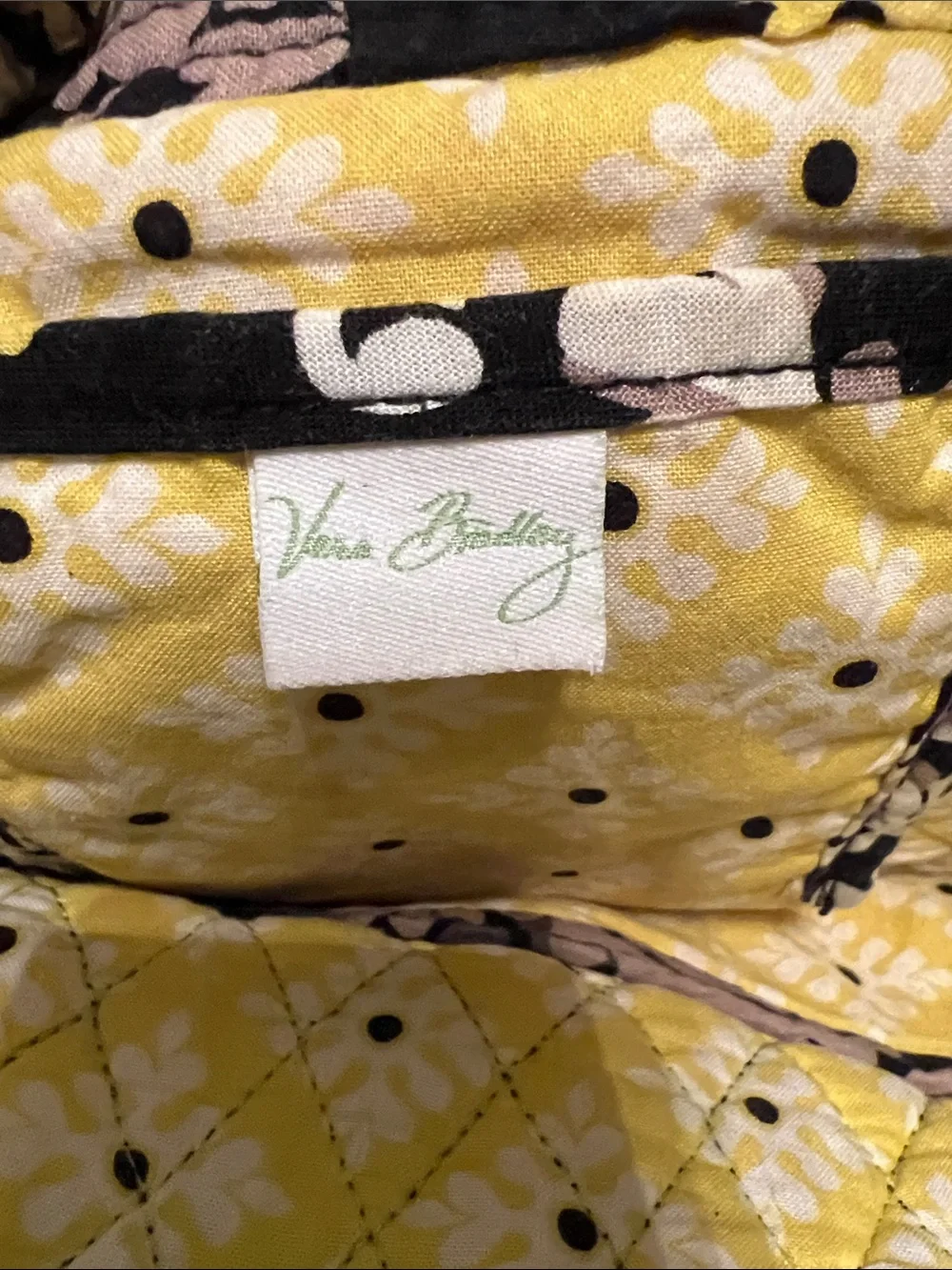 VERA BRADLEY Baroque 2010 Drawstring Zipper Front Backpack Y2K Black Yellow Flor
